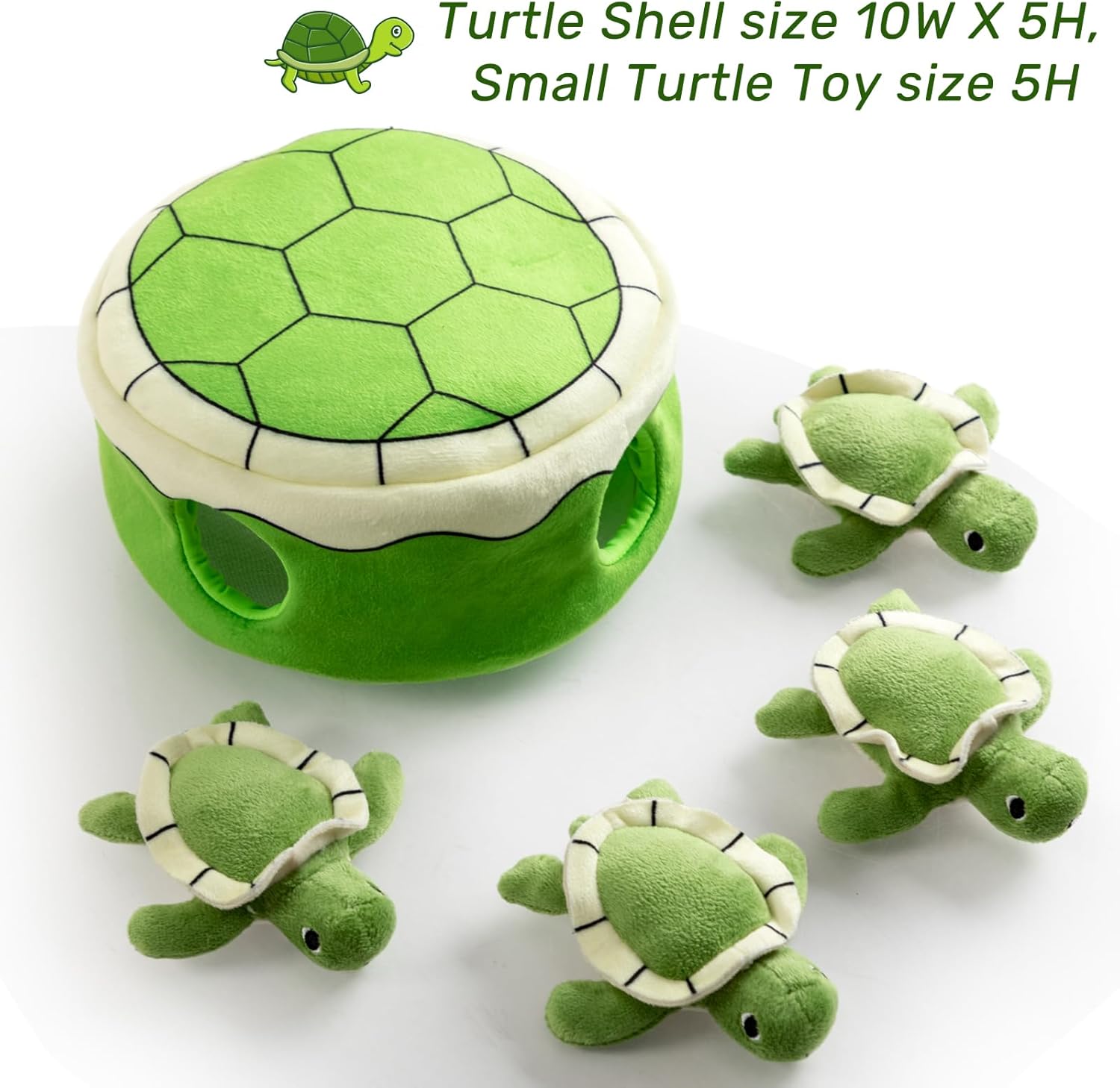 Squeaky Dog Toy, Interactive Plush Hide and Seek Dog Toys for Small Medium Sized Dogs and Non-Aggressive Chewers, Puppy Teeth Clean Chew Toys, Turtles